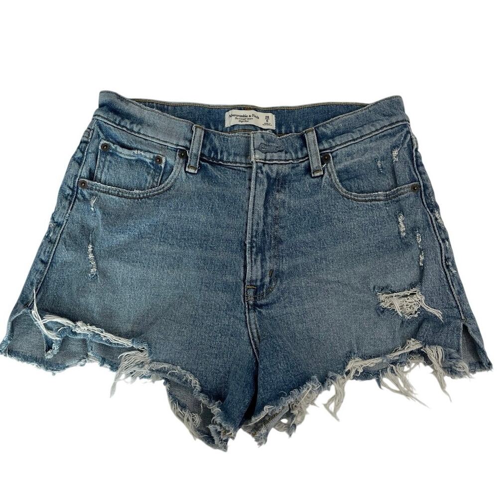 Abercrombie & Fitch High Rise Distressed Cutoff Denim Shorts Size 28 / 6